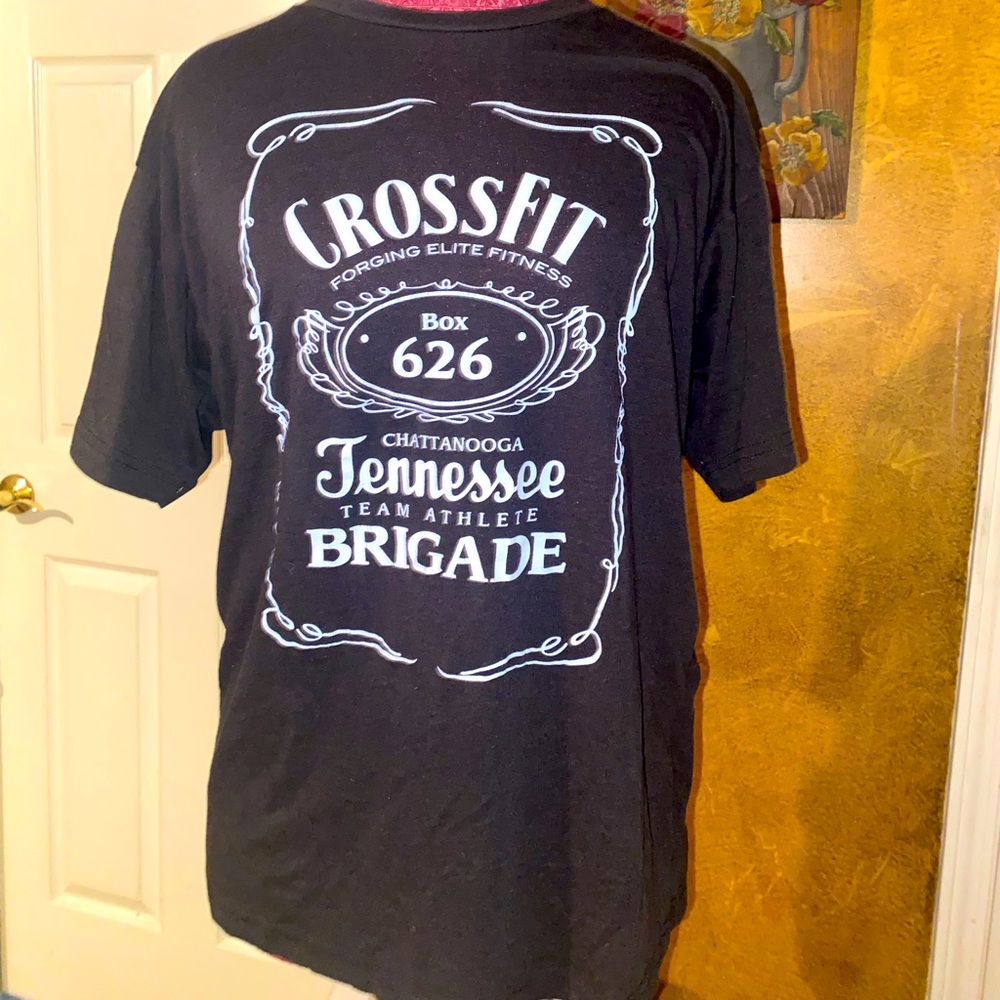 Large Black Crossfit Gym Shirt